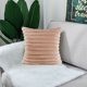 thumbnail image 5 of Funda de almohada decorativa de felpa de piel sintética de doble cara de 2 piezas para sofá, dormitorio, con rayas difusas, funda de almohada suave, funda de cojín, 5 of 5