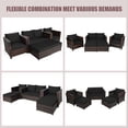 thumbnail image 3 of Gymax Ensemble de Mobilier de Conversation en Rotin pour Patio Extérieur 5 Pcs avec Coussins Noirs, 3 of 9