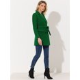 thumbnail image 3 of INSPIRE CHIC Manteau Trench à Double Boutonnage avec Ceinture et Poches pour Femme Vert Foncé TG, 3 of 6