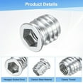 thumbnail image 2 of 20-Pack Threaded Inserts for Wood, M8x10mm Hex Drive Threaded Insert Nuts for Wood Furniture [Silver Tone], 2 of 6