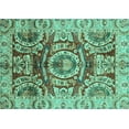 thumbnail image 1 of Ahgly Company Indoor Rectangle Abstract Turquoise Blue Modern Area Rugs, 2' x 3', 1 of 4