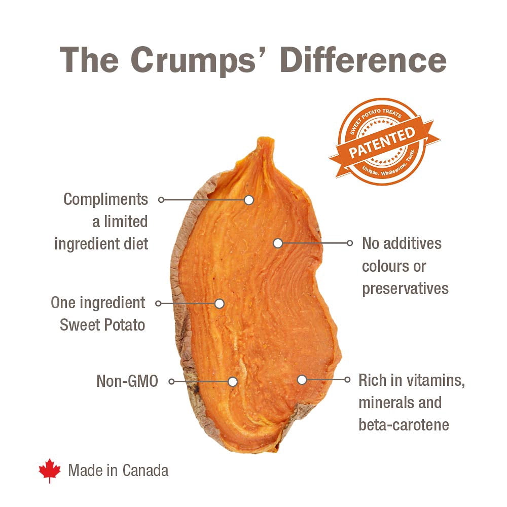 Crumps' Naturals Chews Sweet Potato Dry Dog Treats, 11.6 Oz