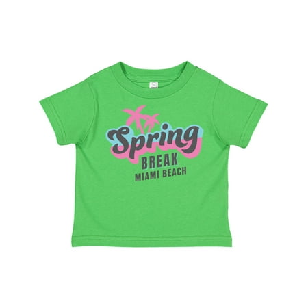 

Inktastic Spring Break Retro with Palm Trees Miami Beach Gift Toddler Boy or Toddler Girl T-Shirt
