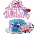 thumbnail image 2 of Adorno de pastel de Lilo & Stitch rosa para niñas, Decoración de Pastel de feliz cumpleaños, suministros de fiesta para niños, decoración de cumpleaños para Baby Shower, 2 of 5