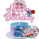 thumbnail image 2 of Adorno de pastel de Lilo & Stitch rosa para niñas, Decoración de Pastel de feliz cumpleaños, suministros de fiesta para niños, decoración de cumpleaños para Baby Shower, 2 of 5