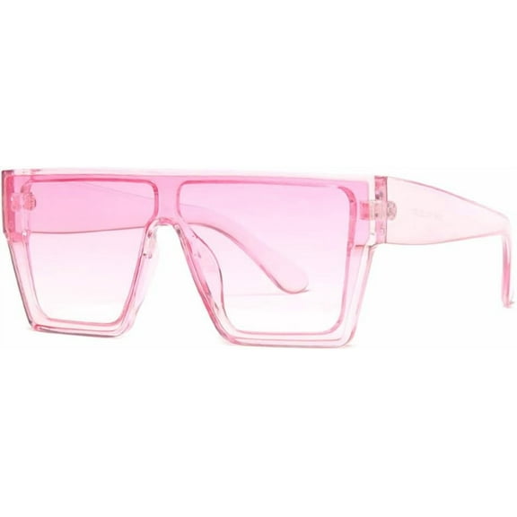 Vintage Oversized Sunglasses Women Men Big Frame Flat Top Sun Glasses Shades Uv400