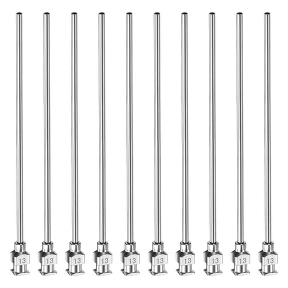 Uxcell 10pcs 13G Stainless Steel Dispensing Needles, 4" Glue Needle Tube Blunt Tip