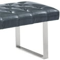 thumbnail image 3 of Armen Living Plaza Faux Leather Tufted Bench in Gray and Silver, 3 of 3