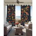 thumbnail image 3 of Boho Flowers Black Out Curtains 63 Inch Long, Room Darkening Draperies Curtains Panels, Spring Abstract Watercolor Floral Leaf Thermal Insulated Curtain for Bedroom Living Room 52"x63" 2 Panels, 3 of 8