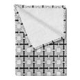 thumbnail image 2 of Abstract Soft Flannel Fleece Throw Blanket, Art Deco Inspired Composition of Various Geometric in Monotone, Cozy Plush for Indoor and Outdoor Use, 70" x 90", Dark Grey and White, by Ambesonne, 2 of 5