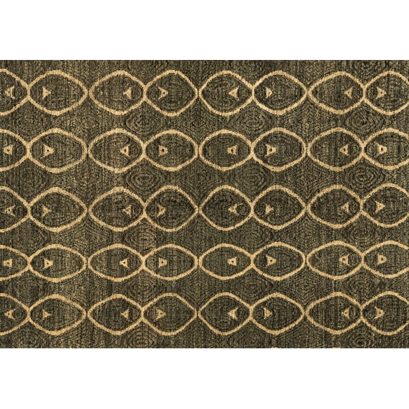 Ahgly Company Indoor Rectangle Abstract Brown Modern Area Rugs, 5' x 7'