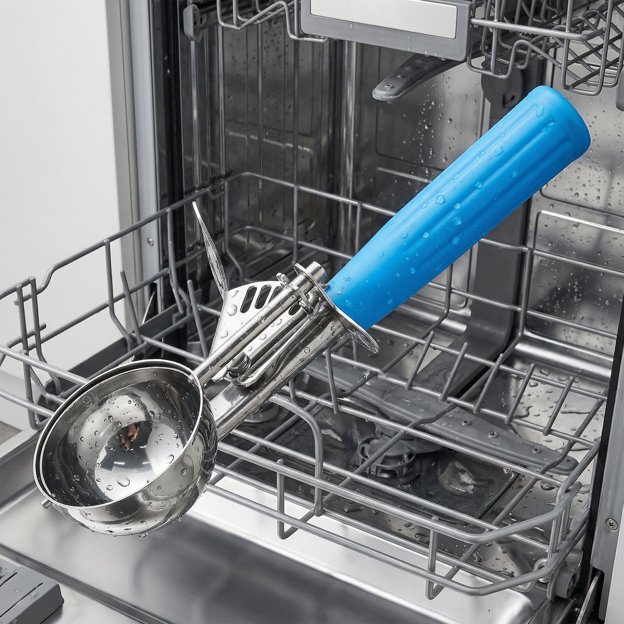 Unique Bargains Stainless Steel Ice Cream Scoop Blue 8.5in