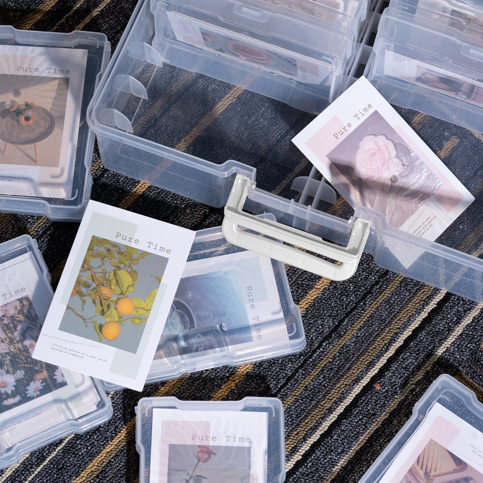 Novelinks 2 Pack 4" x 6" Photo Storage Craft 16 Inner Photo Keeper Clear Photo Storage Box Photos Organizer,Transparent