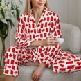 thumbnail image 6 of Saiise Canada Print Women Soft Pajama Sets,Long Sleeve Sleepwear Button Up 2-Piece Pjs Lounge Sets-Medium, 6 of 7