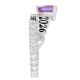 thumbnail image 2 of JackAni 10k White Gold Simulated Alexandrite June Birthstone Gorgeous 2026 Graduation Ring - Size 10.50, 2 of 5