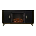 thumbnail image 3 of Maklaine Electric Fireplace Console with Media Storage in Black / Gold, 3 of 3