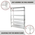 thumbnail image 5 of Hyper Tough 6-Tier Wire Storage Shelves with Liners, 48" W x 18" D x 72" H, 3600 lb Load Capacity, Chrome, 5 of 10