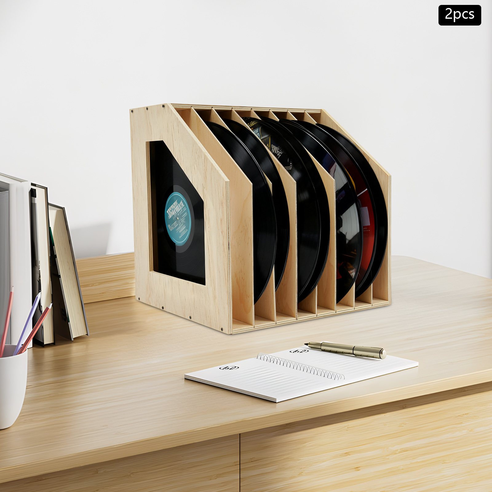 2 Pieces Desktop File Holder, 8 Slots Paper Filing Holder, Paper Storage Filing Organizer, Each Product Size: 33*25*35cm/12.99*9.84*13.78in