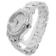 thumbnail image 2 of Charles Raymond Blinged Out Ultimate Gold Hip Hop Royalty Mens Iced Out Wristwatch w/Easy Reader Roman Numeral Bright Colored Dial - L0504 RN - SILVER, 2 of 5