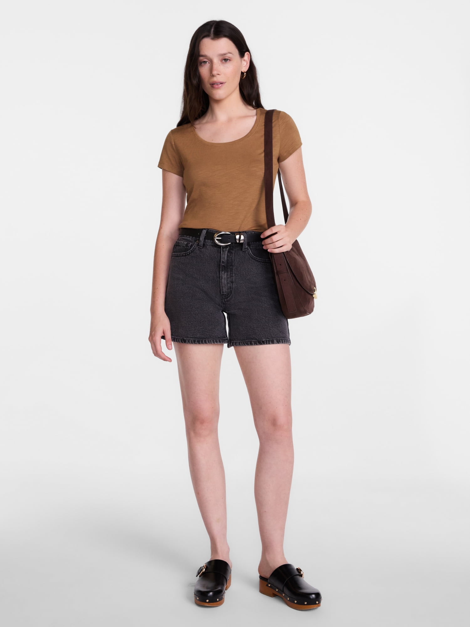 Scenario Women's Scoop Neck Tee with Cap Sleeves, Sizes XS-XXXL