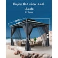 thumbnail image 3 of Hardtop Gazebo 12 ft x12 ft for All Weather, with Double Metal Roof, Aluminum Alloy Frame, Net, and Curtain, Permanent Building for Patio, Deck, Backyard, Lawn, and Garden, 3 of 6