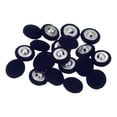 thumbnail image 1 of Uxcell 20 piezas 24L botón de tela cubierto de 15 mm con agujeros de metal para coser botones para vestidos y blusas azul marino, 1 of 6