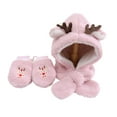 thumbnail image 2 of Kids Winter Knitted Hat Scarf Gloves Set with Warm Fleece Lined for Children Girls Boys of 3-6 Years…, 2 of 8