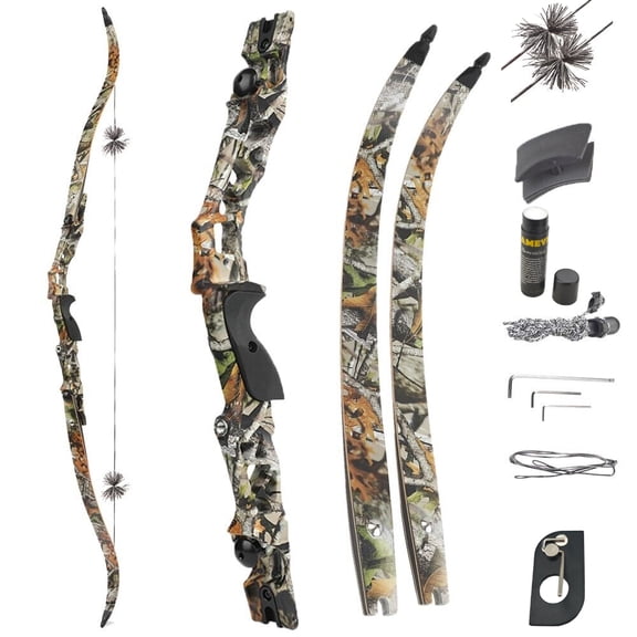 64 inch 30-60 lbs Outdoor Shooting Alloy Material Jungle Coating Hunting and Archery Adult Bow (camo 40lbs)