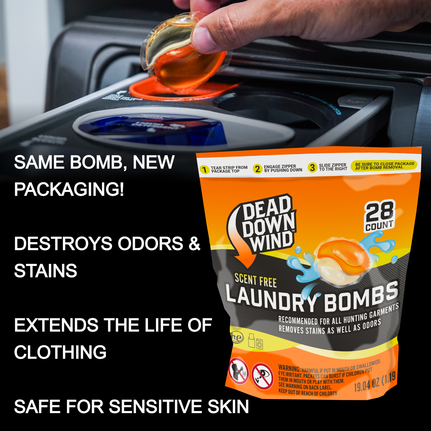 Dead Down Wind Laundry Bombs Detergent Pods, Unscented, 28 Count photo 3