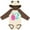 Natural & Brown w Ears, variant on Inktastic I'm Two- cute octopus birthday Boys or Girls Long Sleeve Baby Bodysuit