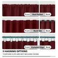Solid Back Tab and Rod Pocket Curtains Thermal Insulated Blackout Window Curtains for Kitchen