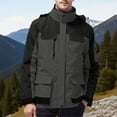 thumbnail image 2 of Men's Waterproof Winter Jacket with Detachable Hood Work Coat Windbreaker Thermal Insulated Snowboard Ski Warm Outover, 2 of 7