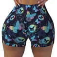 thumbnail image 2 of Fotbe Blue Butterfly Shorts Sin Costuras – Shorts Deportivos de Cintura Alta para Mujer, Elásticos para Gimnasio, Yoga, Running o Ciclismo-Medium, 2 of 8
