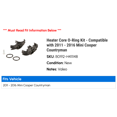 thumbnail image 2 of Heater Core O-Ring Kit - Compatible with 2011 - 2016 Mini Cooper Countryman 2012 2013 2014 2015, 2 of 2