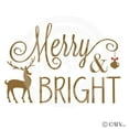 thumbnail image 2 of Merry and Bright with Reindeer and Ornament Self Adhesive Decals Holiday Christmas Vinyl Lettering Wall Decal Sticker Snowflakes - Size: 16.5"H x 24"L - Color: Metallic Gold, 2 of 6