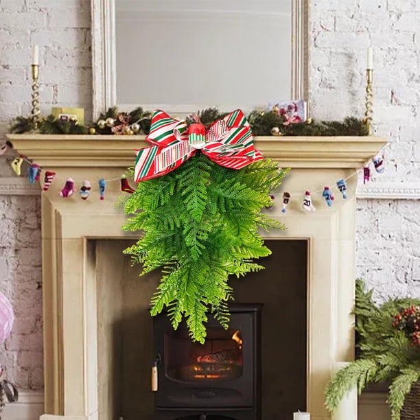 Guirnalda de de Navidad Artificial puerta colgante de pared guirnalda de puerta de Navidad para el hogar vacaciones decoración de , sin pelota BLESIY Guirnalda para colgar en la puerta