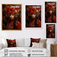 thumbnail image 4 of Designart "Goddess Portrait of Woman in Gold and Red I" Fashion Canvas Wall Art - Glam Red Woman Goddess Entryway Wall Art, 4 of 6