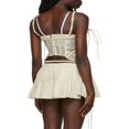 thumbnail image 3 of Jupe Trapèze Mini d'Été pour Femmes Couleur Unie Rétro Taille Basse Plissée à Nouer Fermeture Éclair 00s Mode Urbaine, 3 of 6