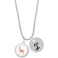 thumbnail image 1 of Delight Jewelry Silvertone Domed Llama Silvertone Script Initial Disc - I - Charm Necklace, 20"+3", 1 of 4
