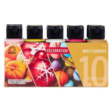 FolkArt Multi-Surface Acrylic Craft Paint Set, Celebration, 20 fl oz, 10 Pc