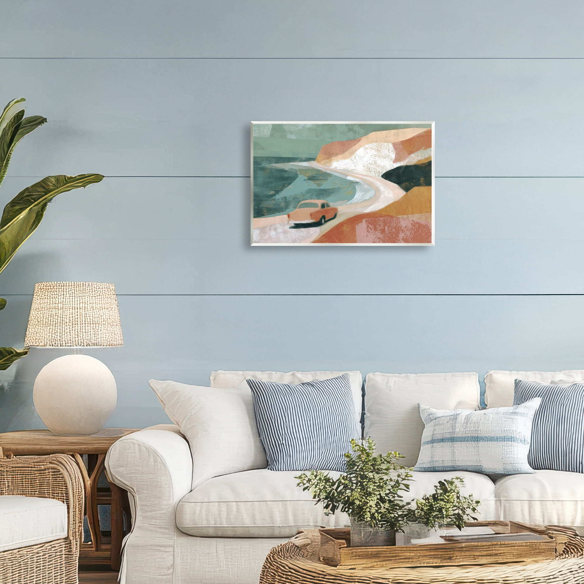 Stupell Industries Classic Car on Coastal Highway Wall Plaque Art, design by Chromatic Storm Studio