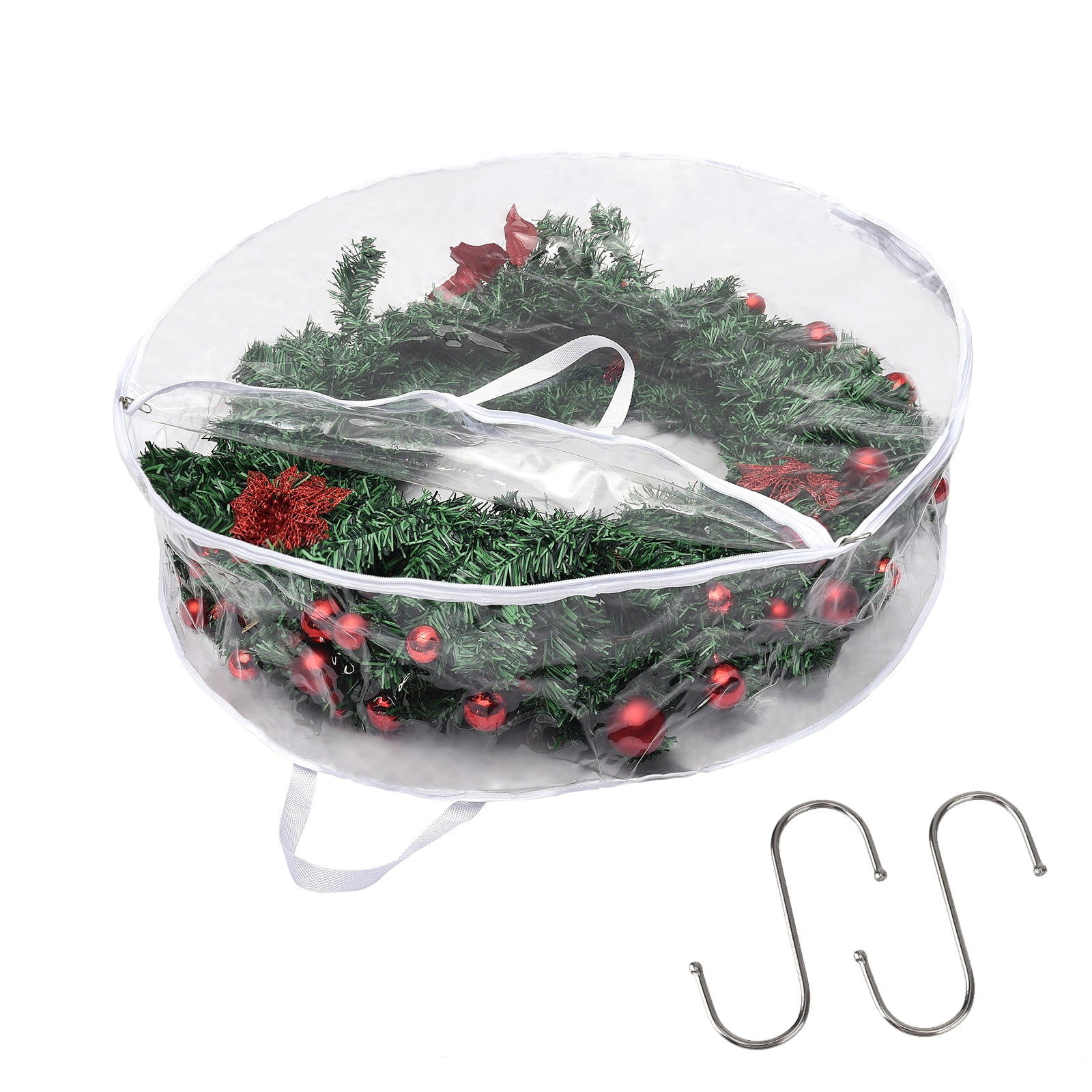 Yuedong Christmas Wreath Bag Transparent Garland Plastics Fold Storage