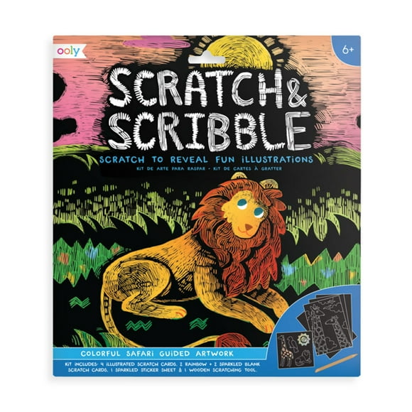 Ooly Rasca y Descubre SCRATCH & SCRIBBLE SAFARI- 10 pzs Ooly 161-029