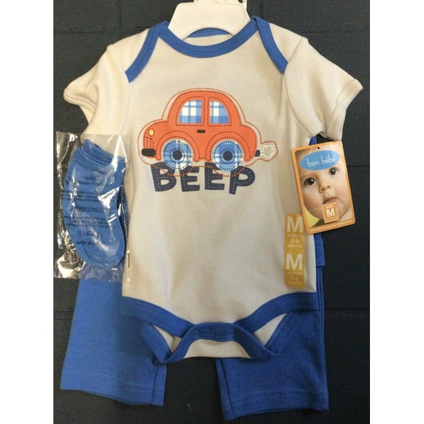 Bon Bebe 3 Piece Set Cars Onesie Pants And Socks 3 6 Months Walmart Com Walmart Com