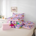 thumbnail image 6 of Manfei Cute Cartoon Daisy 7-Piece Twin Bedding,Colorful Kawaii Schoolbag Bedding Comforter Set,Pink Reversible, 6 of 7