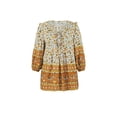 thumbnail image 6 of Liacowi Women Spring Blouse, 3/4 Sleeve Flowers  Elephant Tie-Up V-Neck Bohemian Shirt, Ladies Loose Fall Pullover Style Tops, 6 of 9