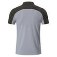 thumbnail image 4 of Dagugfen Shirts for Men Lapel V Neck Short Sleeve Lightweight Color Block Lightweight Leisure Workout Gym Tops, 4 of 6