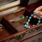 Jewelry Box Organizer Chinese Retro Jewelry Box with Lock Storage Box Necklace Ring Jewelry Box Storage Box Jewelry Organizer Small (A) New