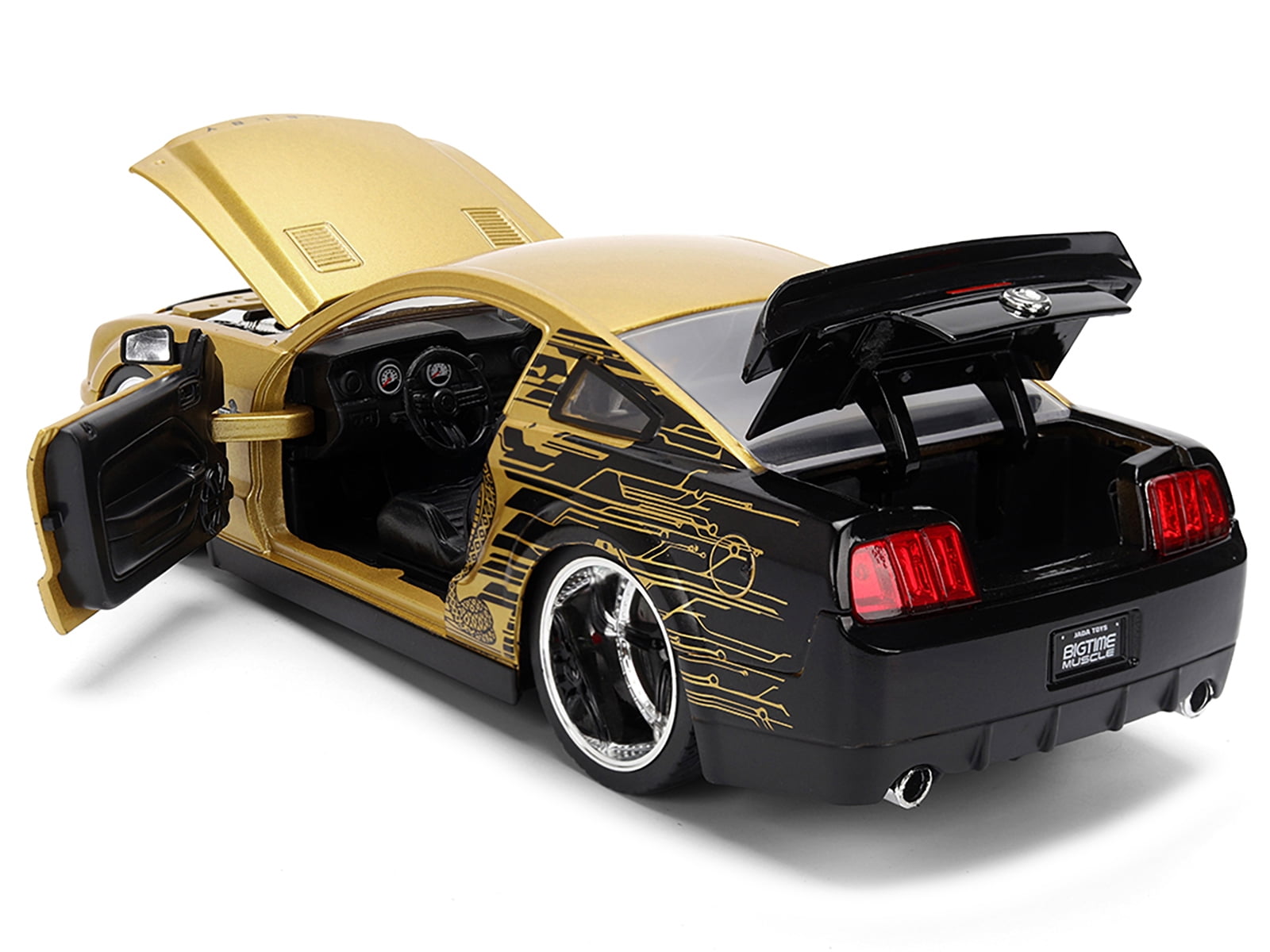2008 Ford Shelby Mustang GT-500KR Gold Metallic and Black with Graphics "Bigtime Muscle" Series 1/24 Die Cast Model Car by Jada