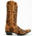 thumbnail image 2 of Old Gringo Women's Cavalier Skull And Floral Burnished Tall Western Leather Boot Beige/Khaki 6 M  US, 2 of 7